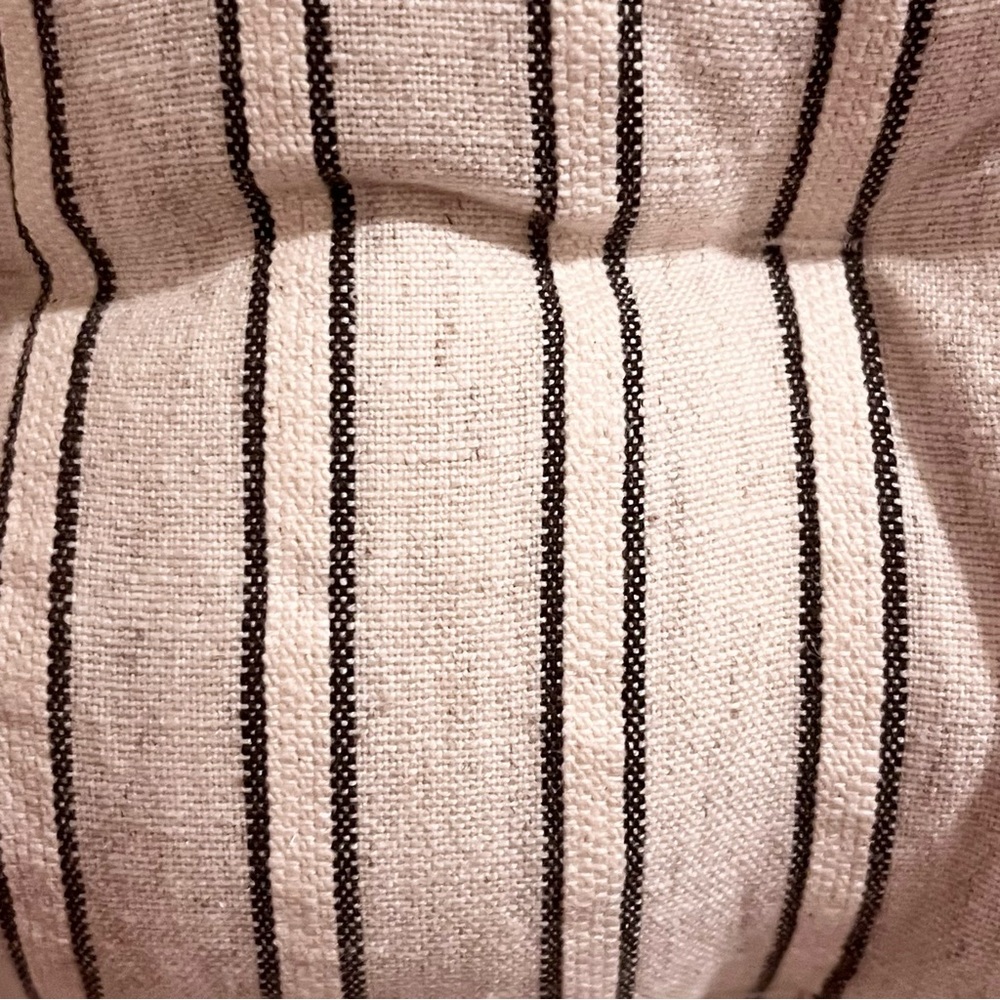 🆕- Threshold Set/4 Cotton Striped Black/Natural Indoor Seat Cushion, Square - Picture 8 of 10
